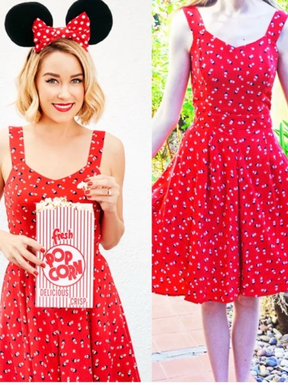 Disney Red Minnie Mouse Print Sundress